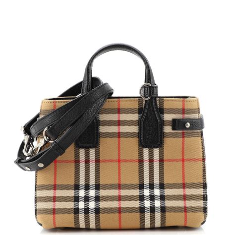 s17 burberry md banner limestone|Burberry Small Banner in Leather and Vintage Check.